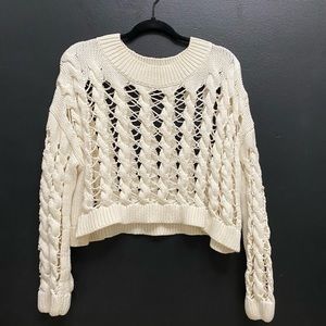 ZARA | Open Knit Crop Sweater